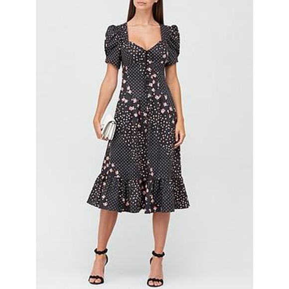NWT For Love & Lemons Sz S CAMELLIA Midi Maxi Floral Paisley Dress - Picture 15 of 15